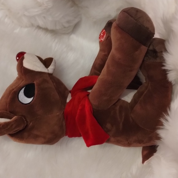 CHRISTMAS RUDOLPH the RED NOSED REINDEER LIGHTS, WRIGGLES & SINGS for HOLIDAYS! - Picture 5 of 17